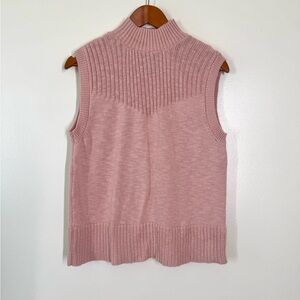 Sanctuary Blush Knit Turtleneck Vest / Layering Tank Top / Sweater material